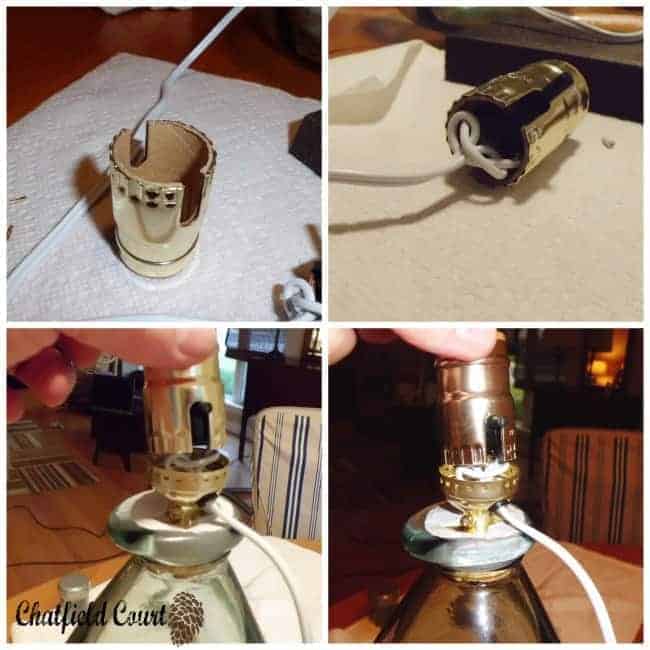 Making a Lamp out of a glass bottle | www.chatfieldcourt.com