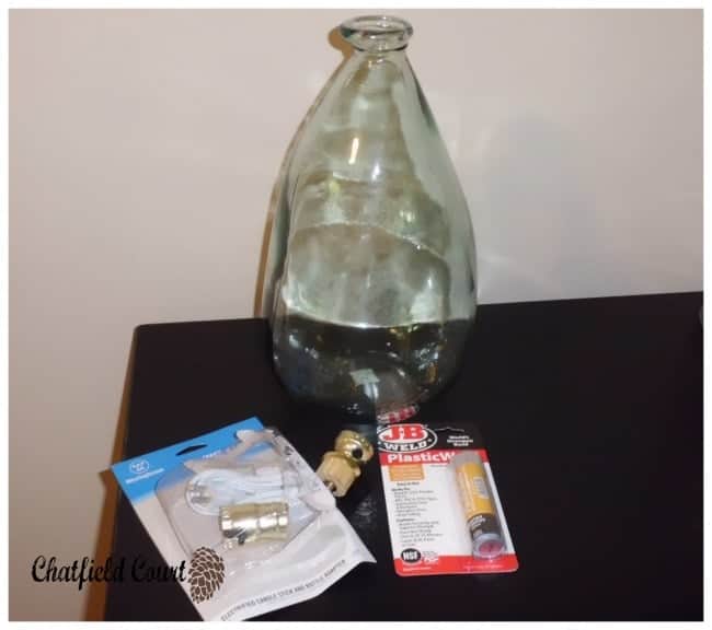 Making a Lamp out of a glass bottle | www.chatfieldcourt.com