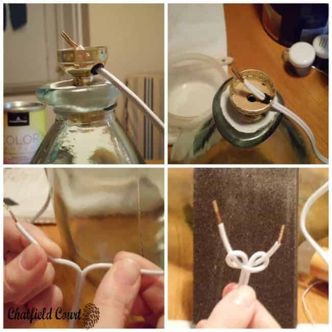Making a Lamp out of a glass bottle | www.chatfieldcourt.com