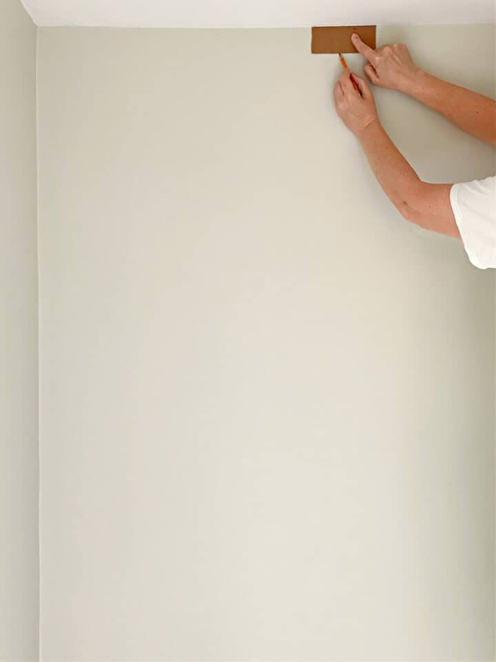 Installing Crown Molding marking wall pix using a template for crown molding