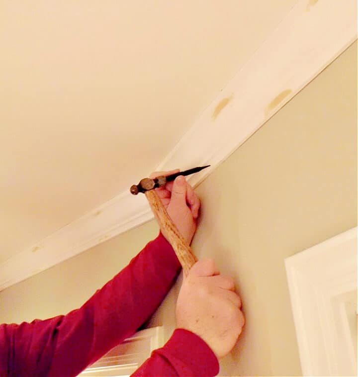 using nail set to finish crown molding