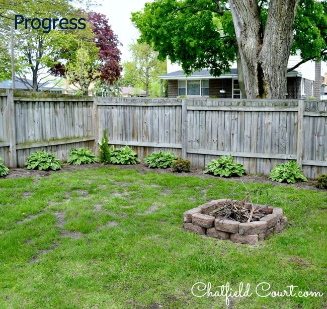 A green yard with a fence