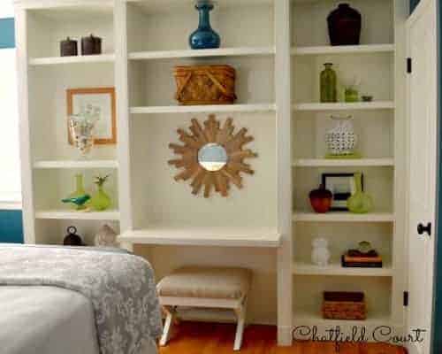 A bedroom bookcase