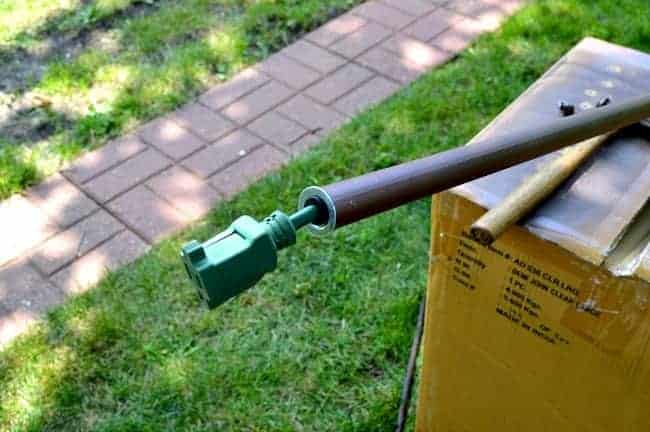 conduit pipe with cord sticking out of end cap