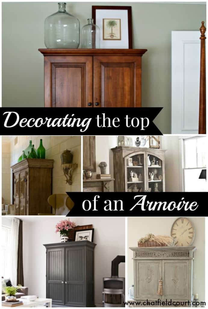 Beautiful and inspiring examples on how to decorate the top of an armoire | Chatfield Court