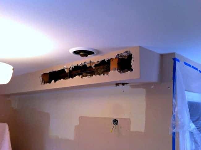 Holes in kitchen soffit