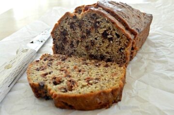 A slice of banana bread