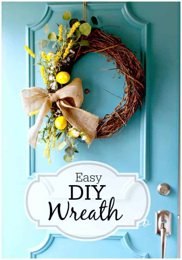 Make this easy DIY spring wreath for your front door. | www.chatfieldcourt.com