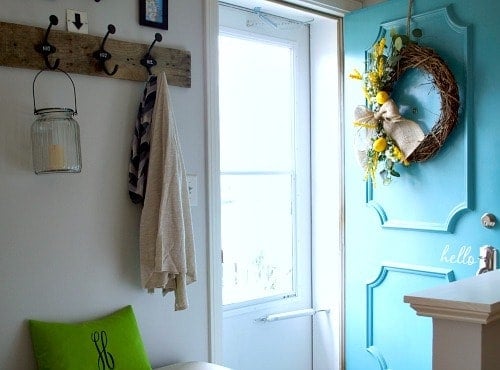 Small entryway with front door