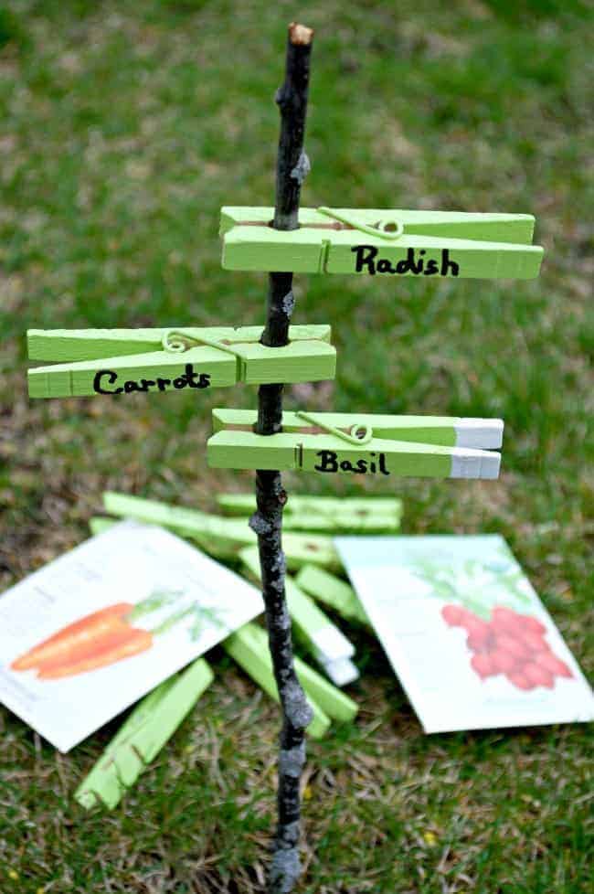 Image for Easy DIY Garden Markers Made from Clothespins