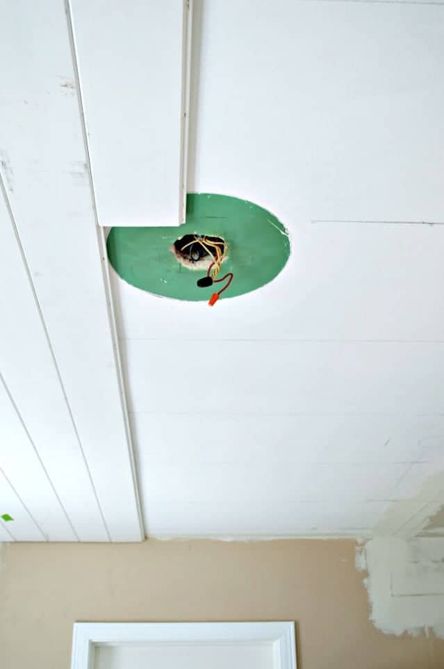 tongue and groove installation on a ceiling