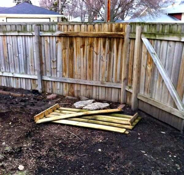 inside view of dirty wooden fence