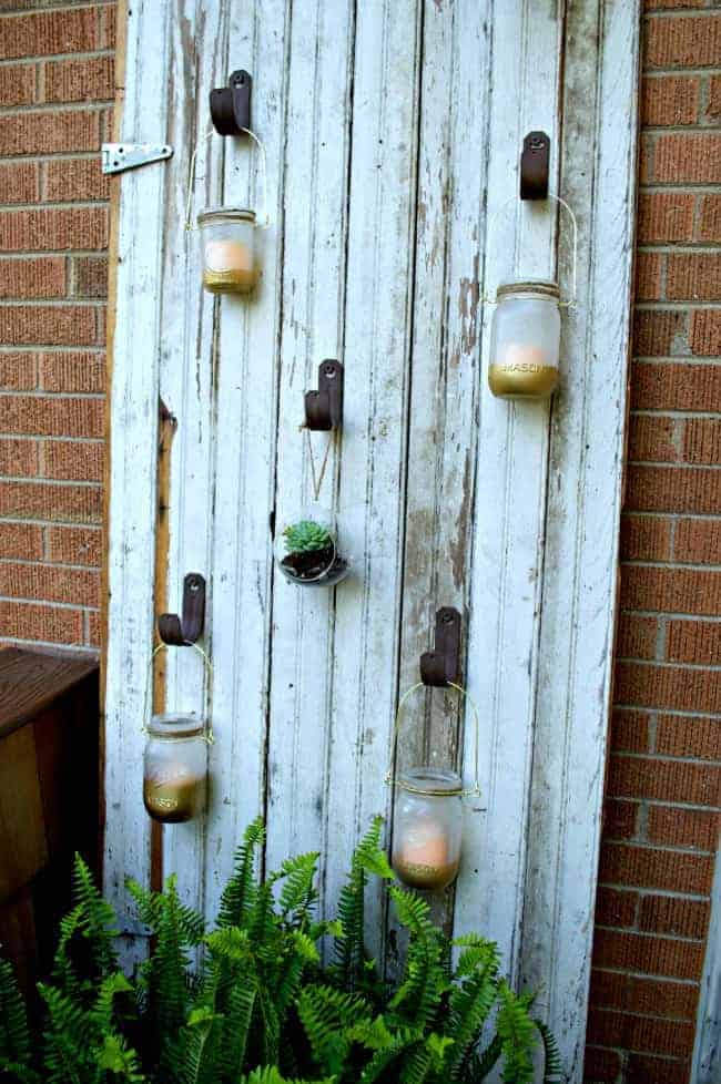 Outdoor Mason Jar Candle Barn Door | www.chatfieldcourt.com