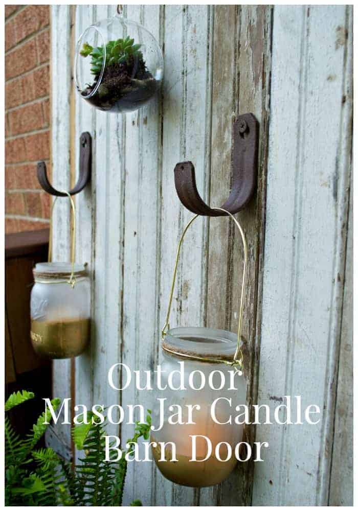 Outdoor Mason Jar Candle Barn Door | www.chatfieldcourt.com