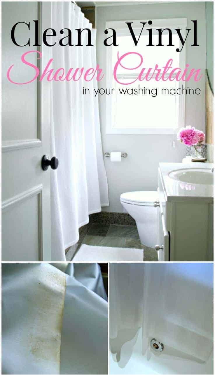 How to save money by cleaning your vinyl shower curtain.| www.chatfieldcourt.com