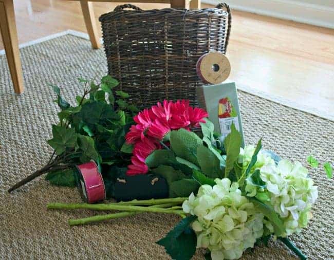 Summer front door basket filled with hydrangea | www.chatfieldcourt.com