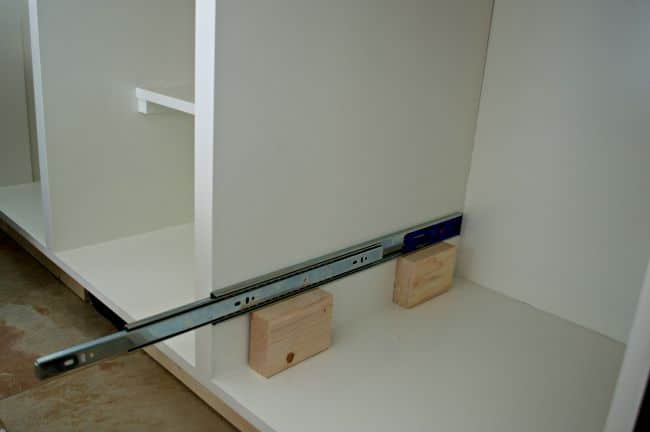 slider installed in kitchen cabinet