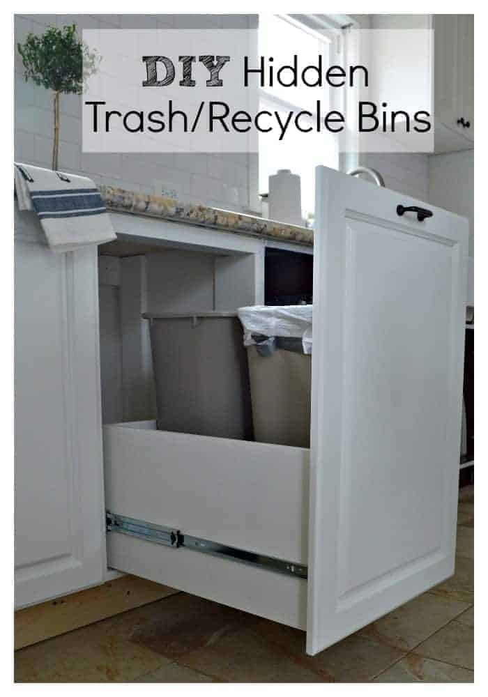 DIY hidden trash and recycle bins | www.chatfieldcourt.com