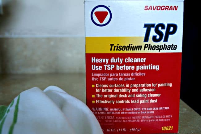 box of TSP and white rag