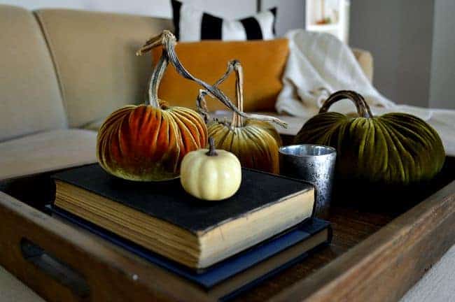 Pumpkins on books