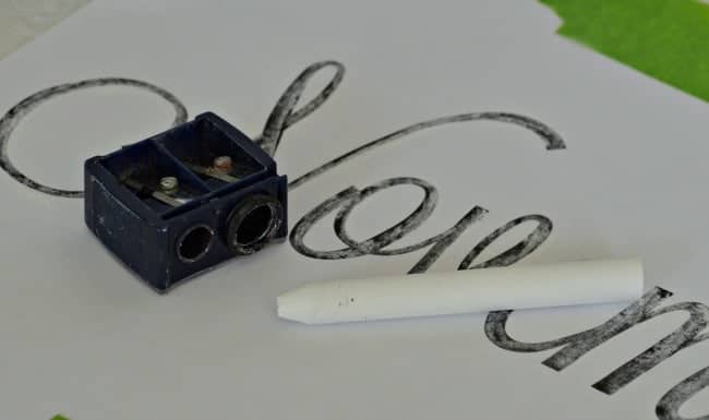 Easy chalkboard calendar pencil sharpener and chalk | www.chatfieldcourt.com