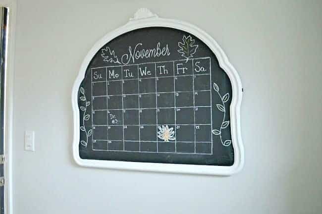 Easy chalkboard calendar after| www.chatfieldcourt.com