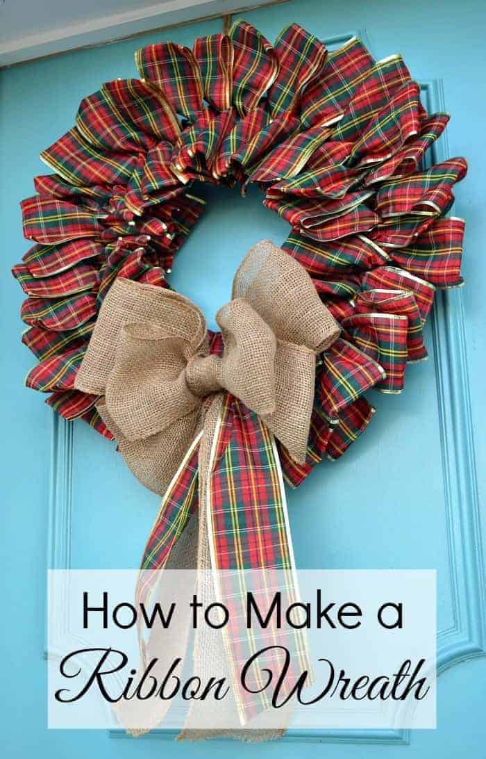 How to make a ribbon wreath for your front door for Christmas, or anytime. | www.chatfieldcourt.com