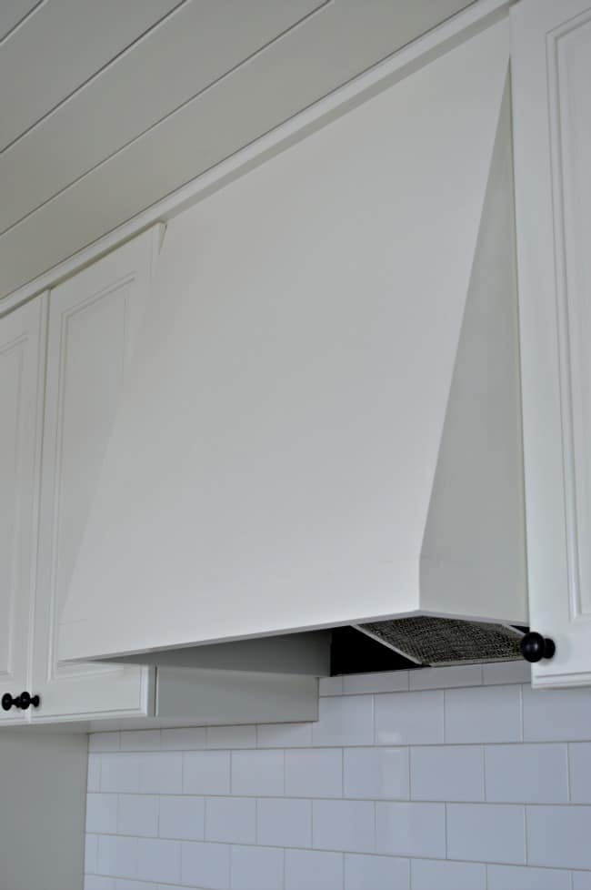 custom DIY range hood painted white