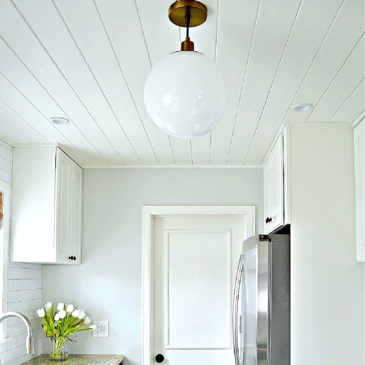 kitchen ceiling lighting in white kitchen