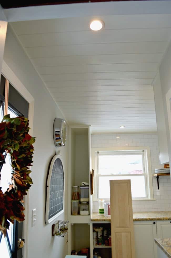 Adding LED recessed lighting to a formerly small and dark galley kitchen. | www.chatfieldcourt.com