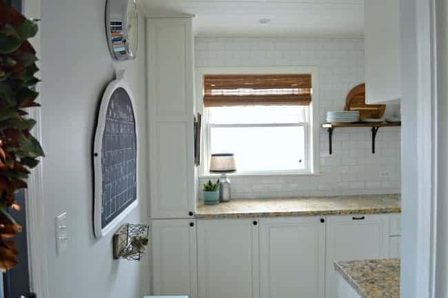 kitchen counter and cabinets