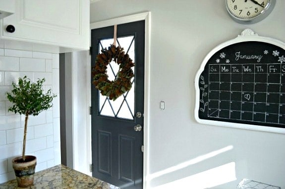 Dark gray painted kitchen door