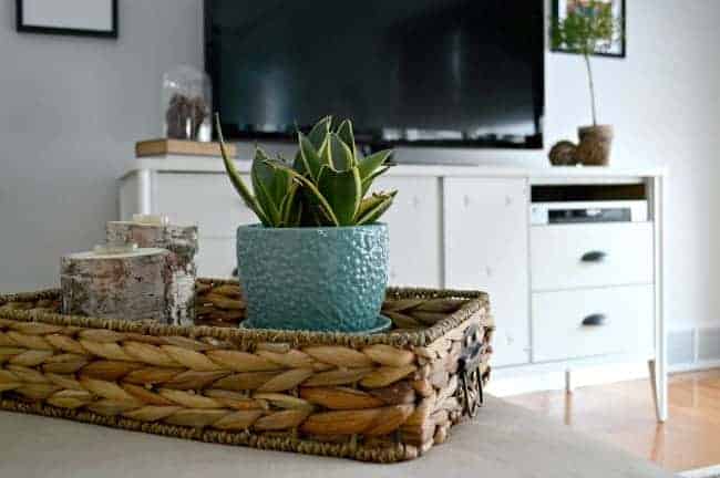 Using leftover Benjamin Moore White Dove and inexpensive cup pulls from Lowes to give a media cabinet a makeover. | www.chatfieldcourt.com