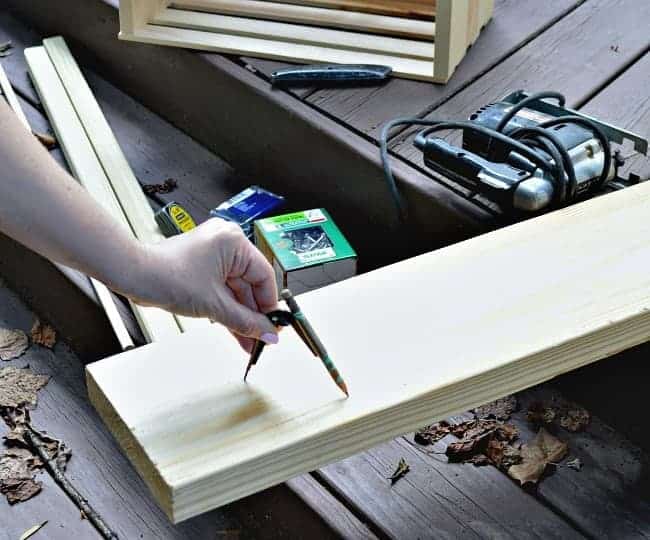 The Home Depot DIH Workshop - Rustic Wheelbarrow marking and measuring