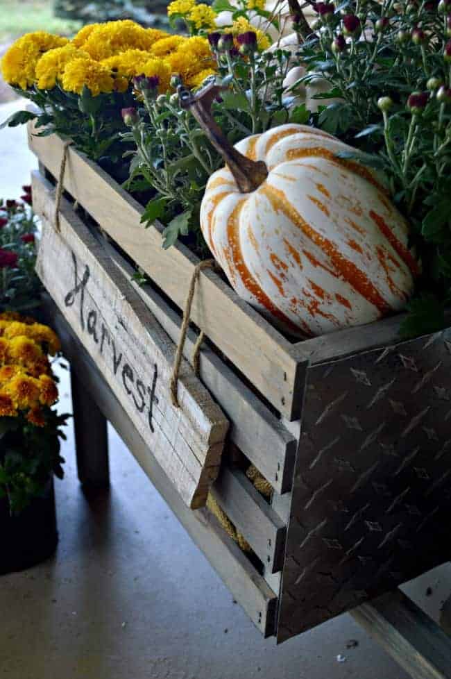 How to build a rustic wheelbarrow, the perfect touch on a fall porch. Learn to build your own at THD DIH Workshop near you. chatfieldcourt.com