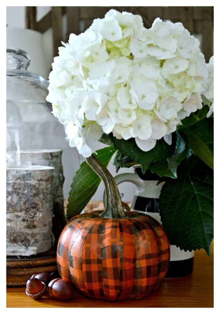 DIY dollar store plaid pumpkin. A fun and easy tutorial. 