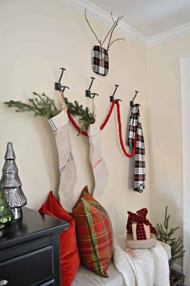 A fun DIY craft project to add a little holiday decor to your home using fabric and branches from your yard. | www.chatfieldcourt.com