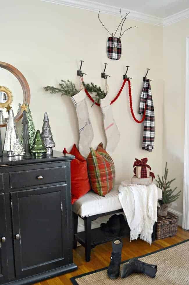 A DIY craft project to add a little holiday decor to your home using fabric and branches from your yard. | www.chatfieldcourt.com