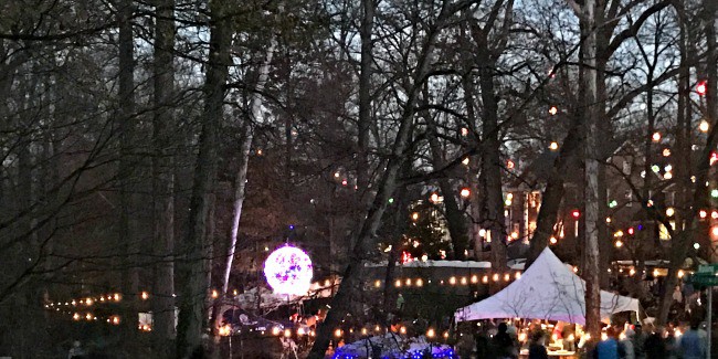 Hundreds of lighted Christmas balls hung throughout the neighborhood. www.chatfieldcourt.com