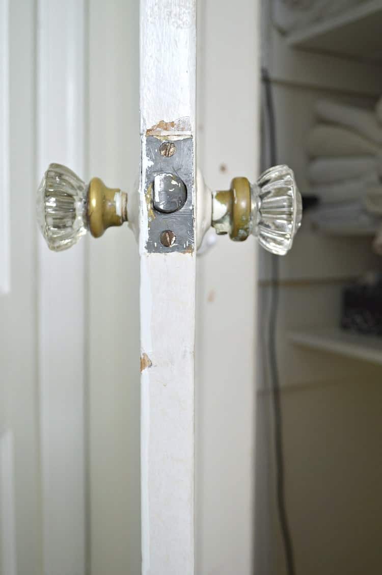 old glass door knobs on closet door