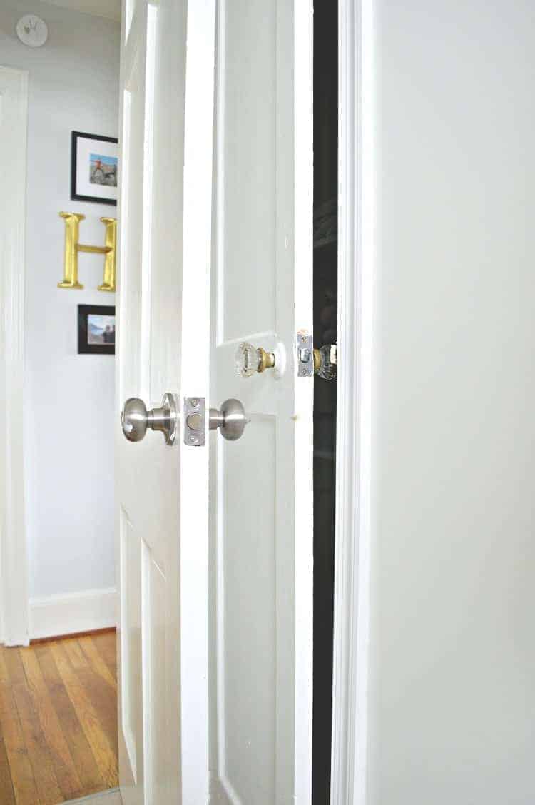 old door knobs on bathroom door and closet 