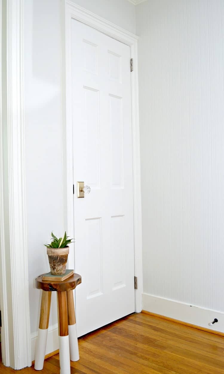 new basement door with new glass door knob