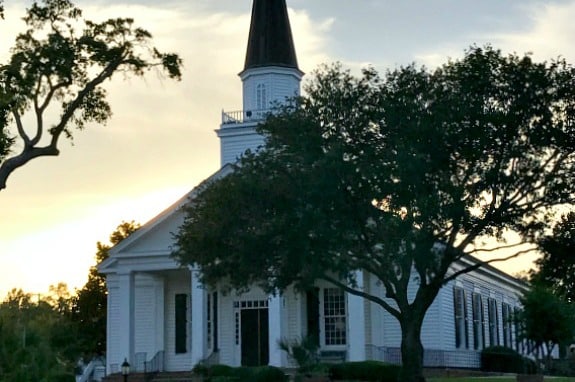 A small white church