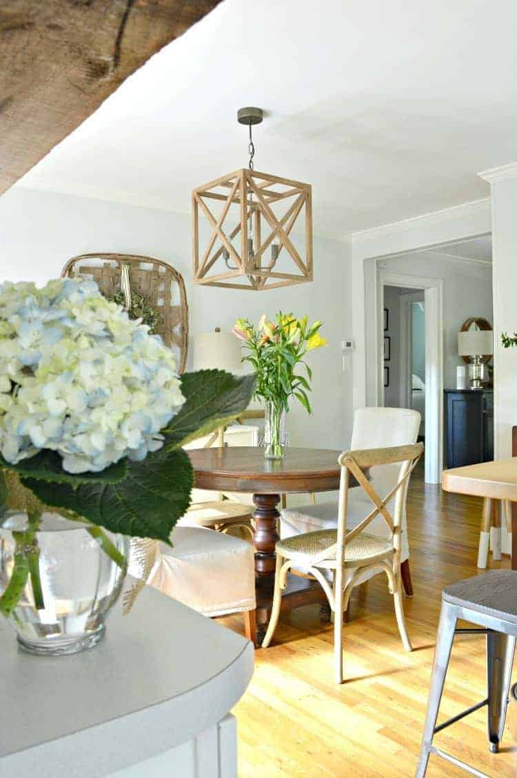 Working on a few updates in a kitchen and small dining area, including the addition of new dining chairs and the removal of a well-used jute rug. Chatfield Court