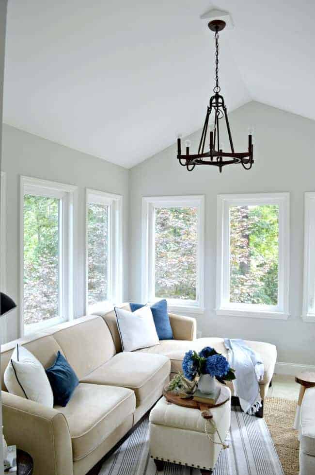 Tackling a sunroom makeover in stages and sharing decorating ideas.