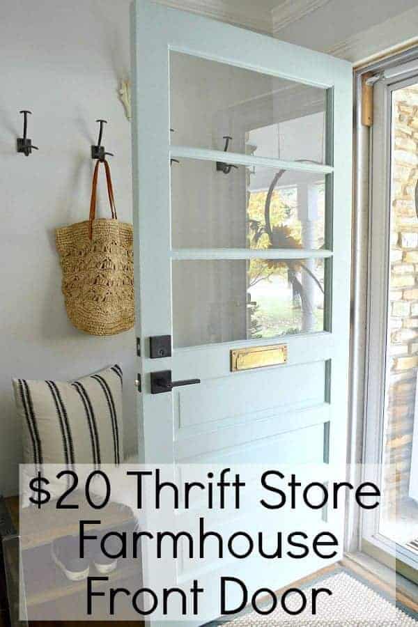 old door to thrift store farmhouse style front door