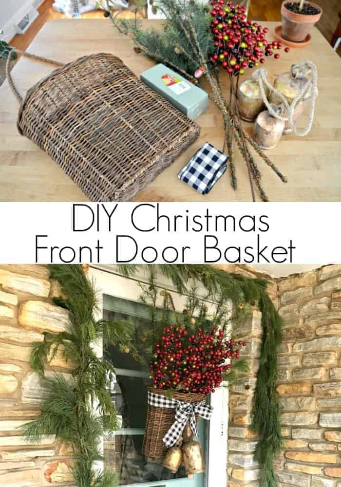 Christmas front door basket