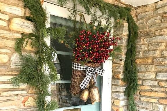 DIY Christmas Front Door Basket