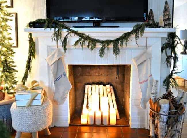 christmas living room fireplace