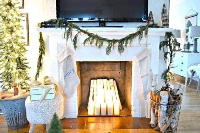 Christmas living room fireplace